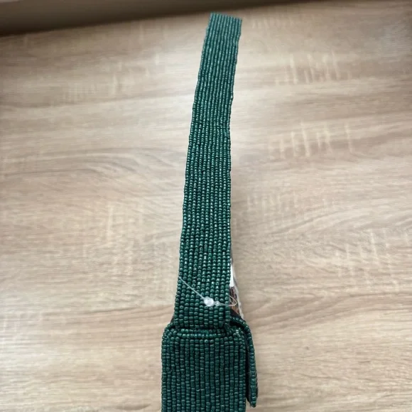 Anthropologie The Fiona Beaded Shoulder Bag Animal Edition Duck Plaid Green - Picture 8 of 13